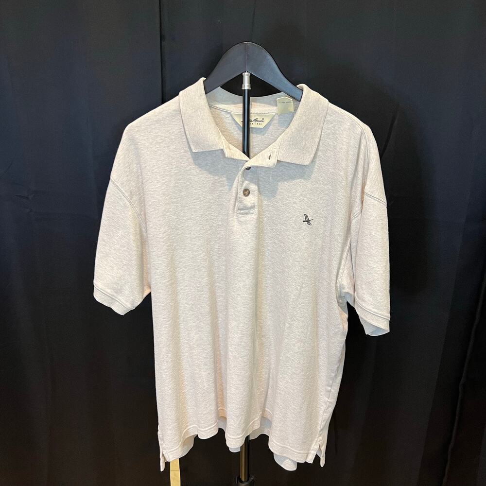 Eddie Bauer Gray Cotton Polo Sz L